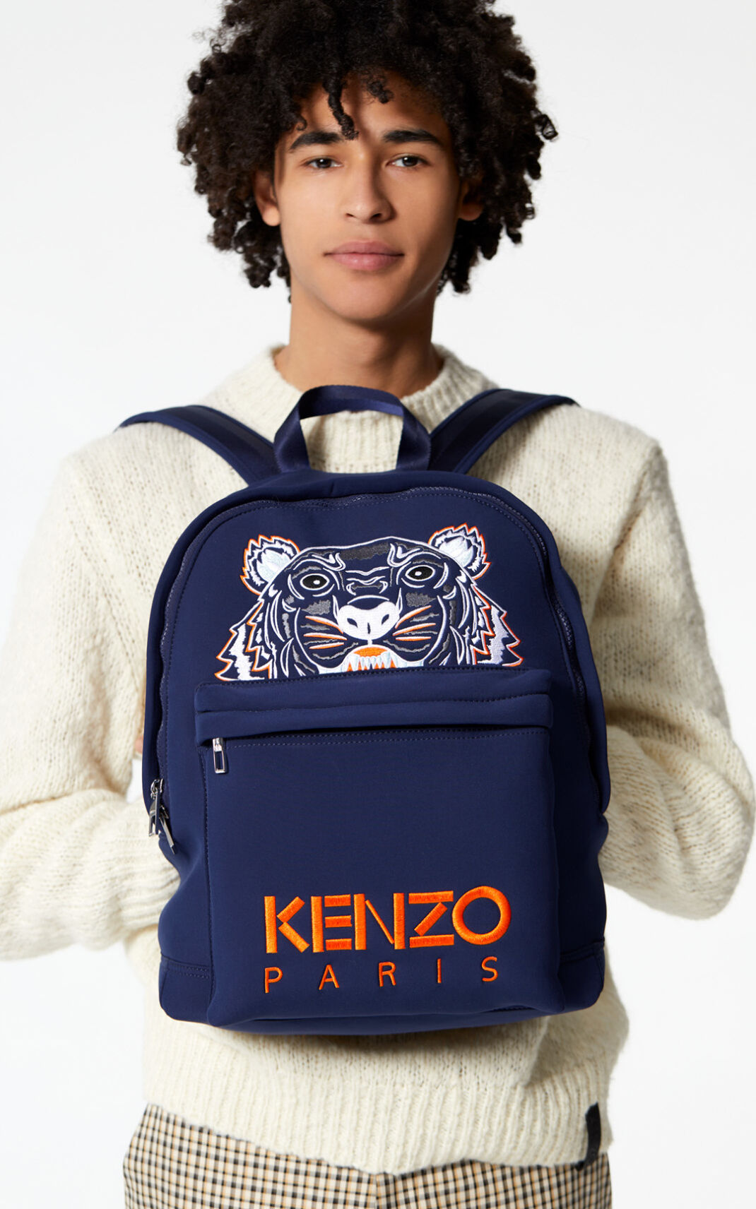 Kenzo Large Neoprene Tiger σακίδια ανδρικα σκουρο μπλε μπλε | GR305670